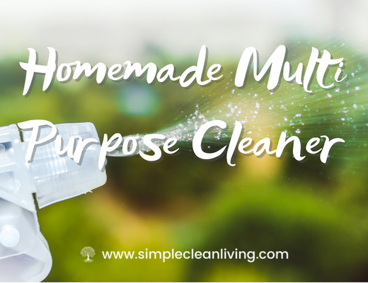 Homemade Multi Purpose Cleaner Blog Post- A picture of a spray bottle being sprayed
