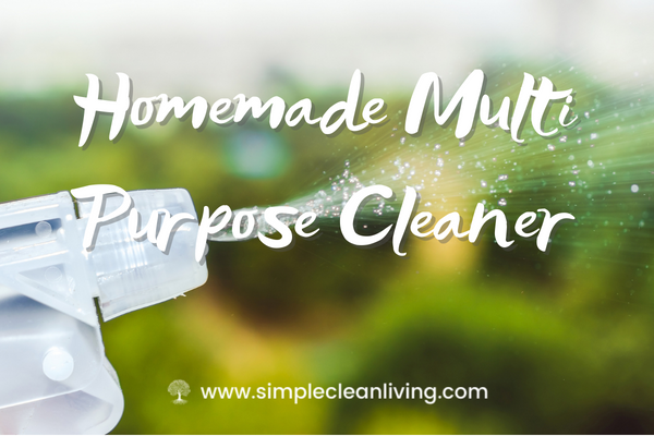 Homemade Multi Purpose Cleaner Blog Post- A picture of a spray bottle being sprayed