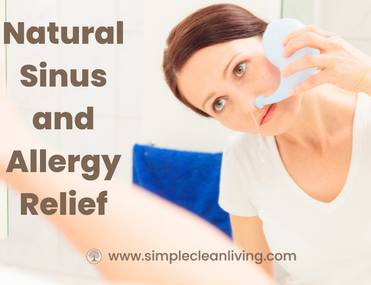 Natural Sinus and Allergy Relief Blog Post- A picture of a woman using a neti pot