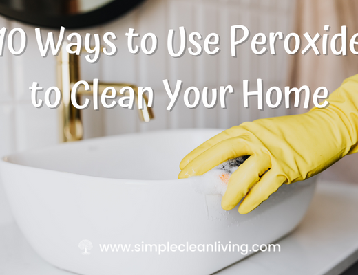 10 ways to use peroxide to clean your home blog post- picture of a person cleaning a bathroom sink