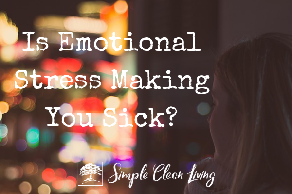 A picture of a woman looking out a window with the blog post title "Is Emotional Stress Making You Sick?"