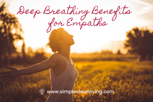 Deep breathing benefits for empaths- woman taking a deep breath