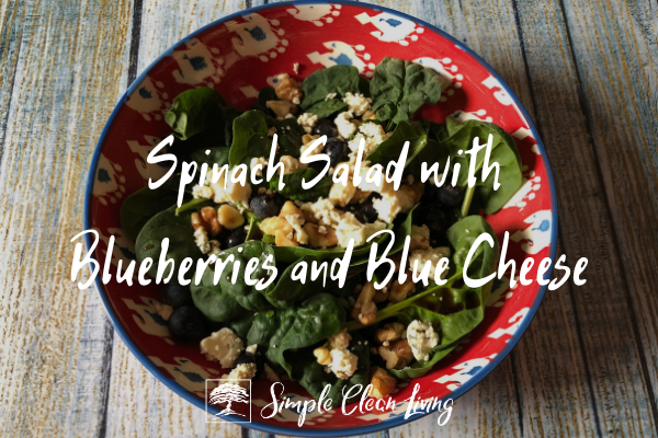 Spinach Salad with Blueberries and Blue Cheese