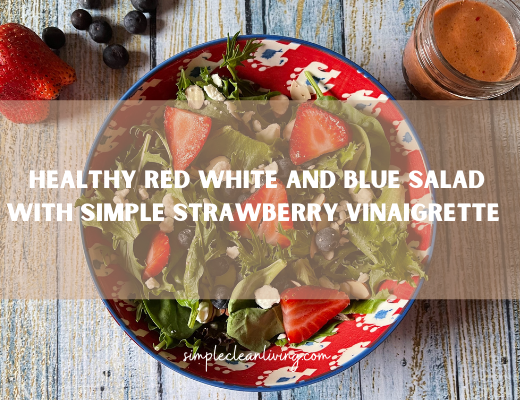 Bowl filled with healthy red white and blue salad