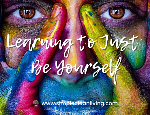 Learning to Just Be Yourself Blog Post- Picture of woman with multi colored painted face