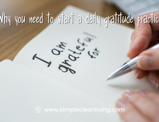 Why you need to start a gratitude journal blog post- Picture of a gratitude journal with someone writing in it